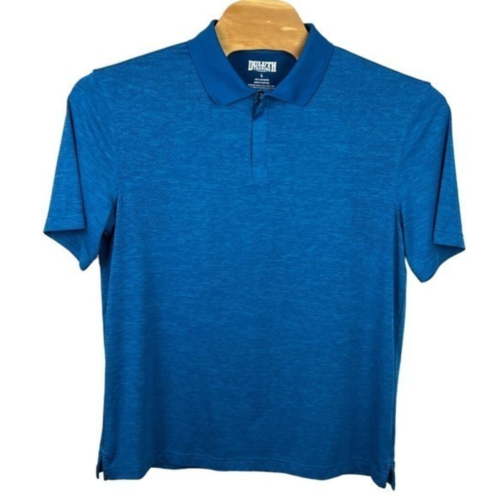 Duluth Trading Mens Performance Blue Quarter Zip Collared Polo Shirt Size Large